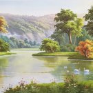 American style Hand painted oil painting on canvas"Creek"70x180CM(27.6"x70.9")Unframed-490