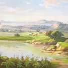 American style Hand painted oil painting on canvas"Creek"70x180CM(27.6"x70.9")Unframed-495