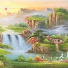 American style Hand painted oil painting on canvas"Creek"70x180CM(27.6"x70.9")Unframed-496