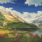 American style Hand painted oil painting on canvas"Creek"90x240CM(36"x96")Unframed-497