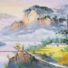 American style Hand painted oil painting on canvas"Creek"70x180CM(27.6"x70.9")Unframed-498