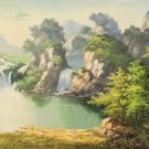American style Hand painted oil painting on canvas"Creek"70x180CM(27.6"x70.9")Unframed-501