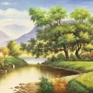 American style Hand painted oil painting on canvas"Creek"70x180CM(27.6"x70.9")Unframed-504