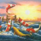 Chinese style Hand painted oil painting on canvas"carp"60x120CM(23.6"x47.2")Unframed-21 Chinese style Hand painted oil painting on canvas"carp"60x120CM(23.6"x47.2")Unframed-21