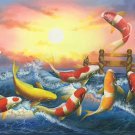 Chinese style Hand painted oil painting on canvas"carp"60x120CM(23.6"x47.2")Unframed-22