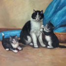 Simple modern Hand-painted oil painting on canvas"Cute cat"60x90CM(24"x36")Unframed-03 Simple modern Hand-painted oil painting on canvas"Cute cat"60x90CM(24"x36")Unframed-03
