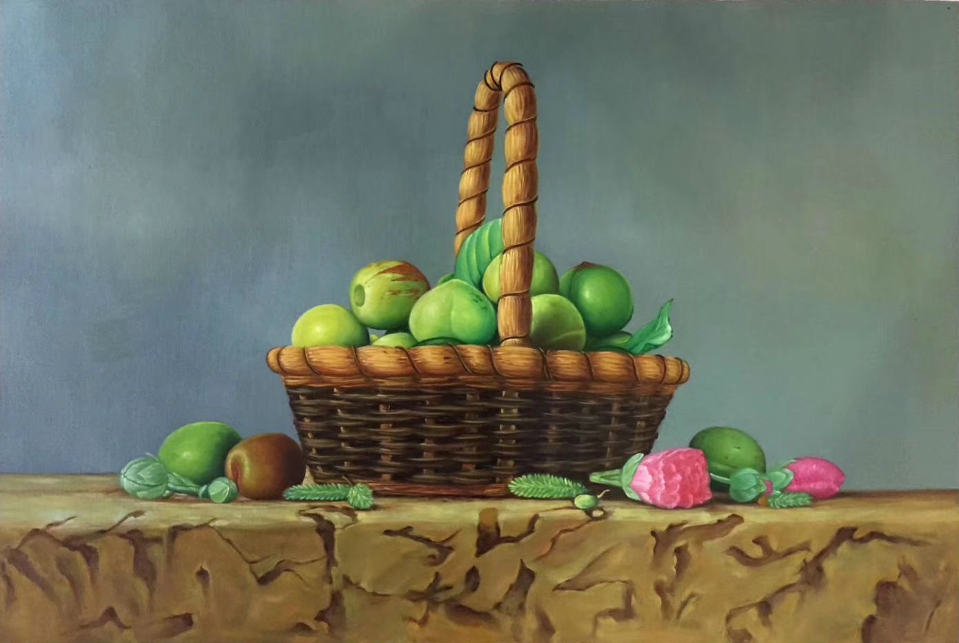 Hand painted oil painting on canvas"bumper harvest fruits"60x90CM(23.6"x35.4")Unframed-84