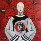 Hand painted oil painting on canvas"Smoking woman"80x80CM(33"x33")Unframed-50
