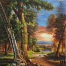 American style Hand painted oil painting on canvas"Creek"90x120CM(36"x48")Unframed-507