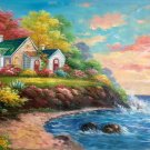 Hand painted oil painting on canvas"Creek"60x120CM(23.6"x47.2")Unframed-509