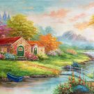 Hand painted oil painting on canvas"Creek"60x120CM(23.6"x47.2")Unframed-513 Hand painted oil painting on canvas"Creek"60x120CM(23.6"x47.2")Unframed-513
