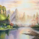 Hand painted oil painting on canvas"Creek"60x120CM(23.6"x47.2")Unframed-515