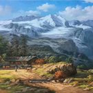 Hand painted oil painting on canvas"Creek"80x220CM(33"x87")Unframed-529 Hand painted oil painting on canvas"Creek"80x220CM(33"x87")Unframed-529