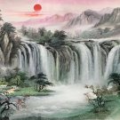 American style Hand painted oil painting on canvas"Creek"70x180CM(27.6"x70.9")Unframed-531