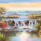 American style Hand painted oil painting on canvas"Creek"70x180CM(27.6"x70.9")Unframed-541