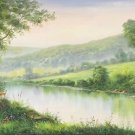 American style Hand painted oil painting on canvas"Creek"60x160CM(24"x63")Unframed-542 American style Hand painted oil painting on canvas"Creek"60x160CM(24"x63")Unframed-542
