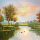 Hand painted oil painting on canvas"Creek"60x90CM(23.6"x35.4")Unframed-547