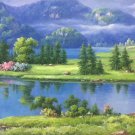 Hand painted oil painting on canvas"Creek"60x120CM(23.6"x47.2")Unframed-550