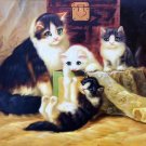 Simple modern Hand-painted oil painting on canvas"Cute cat"30x40CM(12"x16")Unframed-11 Simple modern Hand-painted oil painting on canvas"Cute cat"30x40CM(12"x16")Unframed-11