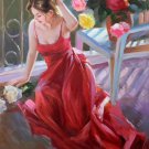 Chinese style Hand painted oil painting on canvas"Sexy Girl"60x90CM(23.6"x35.4")Unframed-52