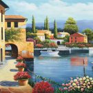 Hand painted oil painting on canvas"Sea view Villa"60x120CM(23.6"x47.2")Unframed-96
