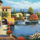 Hand painted oil painting on canvas"Sea view Villa"60x120CM(23.6"x47.2")Unframed-98