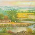 Hand painted oil painting on canvas"Image of the countryside"70x180CM(27.6"x70.9")Unframed-173