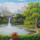 Hand painted oil painting on canvas"Creek"60x120CM(23.6"x47.2")Unframed-573