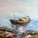 Simple modern Hand painted oil painting on canvas"Fishing boat"60x90CM(24"x36")Unframed-84