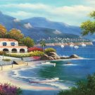 Hand painted oil painting on canvas"Sea view Villa"70x180CM(27.6"x70.9")Unframed-101