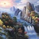 Hand painted oil painting on canvas"Creek"80x200CM(33"x79")Unframed-576