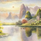 American style Hand painted oil painting on canvas"Creek"70x180CM(27.6"x70.9")Unframed-578
