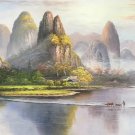 American style Hand painted oil painting on canvas"Creek"70x180CM(27.6"x70.9")Unframed-579