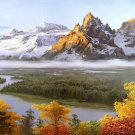 American style Hand painted oil painting on canvas"Creek"70x180CM(27.6"x70.9")Unframed-583 American style Hand painted oil painting on canvas"Creek"70x180CM(27.6"x70.9")Unframed-583