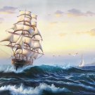Hand painted oil painting on canvas"Adventure sailboat"70x180CM(27.6"x70.9")Unframed-88