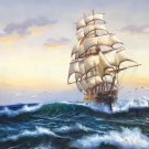 Hand painted oil painting on canvas"Adventure sailboat"70x180CM(27.6"x70.9")Unframed-89