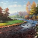 American style Hand painted oil painting on canvas"Creek"70x180CM(27.6"x70.9")Unframed-590