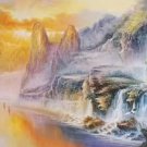 American style Hand painted oil painting on canvas"Creek"70x180CM(27.6"x70.9")Unframed-591