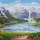 Hand painted oil painting on canvas"Creek"60x120CM(23.6"x47.2")Unframed-592