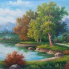 Hand painted oil painting on canvas"Creek"60x120CM(23.6"x47.2")Unframed-593 Hand painted oil painting on canvas"Creek"60x120CM(23.6"x47.2")Unframed-593