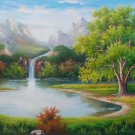 Hand painted oil painting on canvas"Creek"60x120CM(23.6"x47.2")Unframed-594