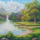 Hand painted oil painting on canvas"Creek"60x120CM(23.6"x47.2")Unframed-595 Hand painted oil painting on canvas"Creek"60x120CM(23.6"x47.2")Unframed-595