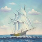 Simple modern Hand painted oil painting on canvas"Adventure sailboat"60x90CM(23.6"x35.4")Unframed-91