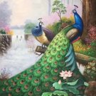 Simple modern Hand painted oil painting on canvas"Gorgeous peacock"80x160CM(33"x63")Unframed-88