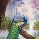 Simple modern Hand painted oil painting on canvas"Gorgeous peacock"80x160CM(33"x63")Unframed-89