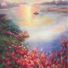 Hand painted oil painting on canvas"Creek"60x120CM(23.6"x47.2")Unframed-596 Hand painted oil painting on canvas"Creek"60x120CM(23.6"x47.2")Unframed-596