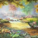 Hand painted oil painting on canvas"Creek"80x200CM(33"x79")Unframed-603