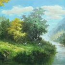 American style Hand painted oil painting on canvas"Creek"70x180CM(27.6"x70.9")Unframed-606