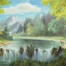 American style Hand painted oil painting on canvas"Creek"70x180CM(27.6"x70.9")Unframed-609