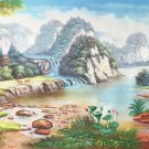 American style Hand painted oil painting on canvas"Creek"70x180CM(27.6"x70.9")Unframed-610 American style Hand painted oil painting on canvas"Creek"70x180CM(27.6"x70.9")Unframed-610
